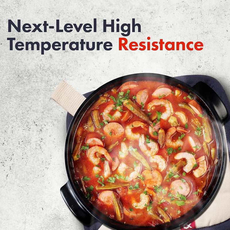 Hedley & Bennett Pot Holder with Pocket - Heat Resistant Kitchen Hot Pot Holders - Blueberry Blue - Image 2